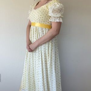 Handmade Yellow Floral Regency Dress Bridgerton